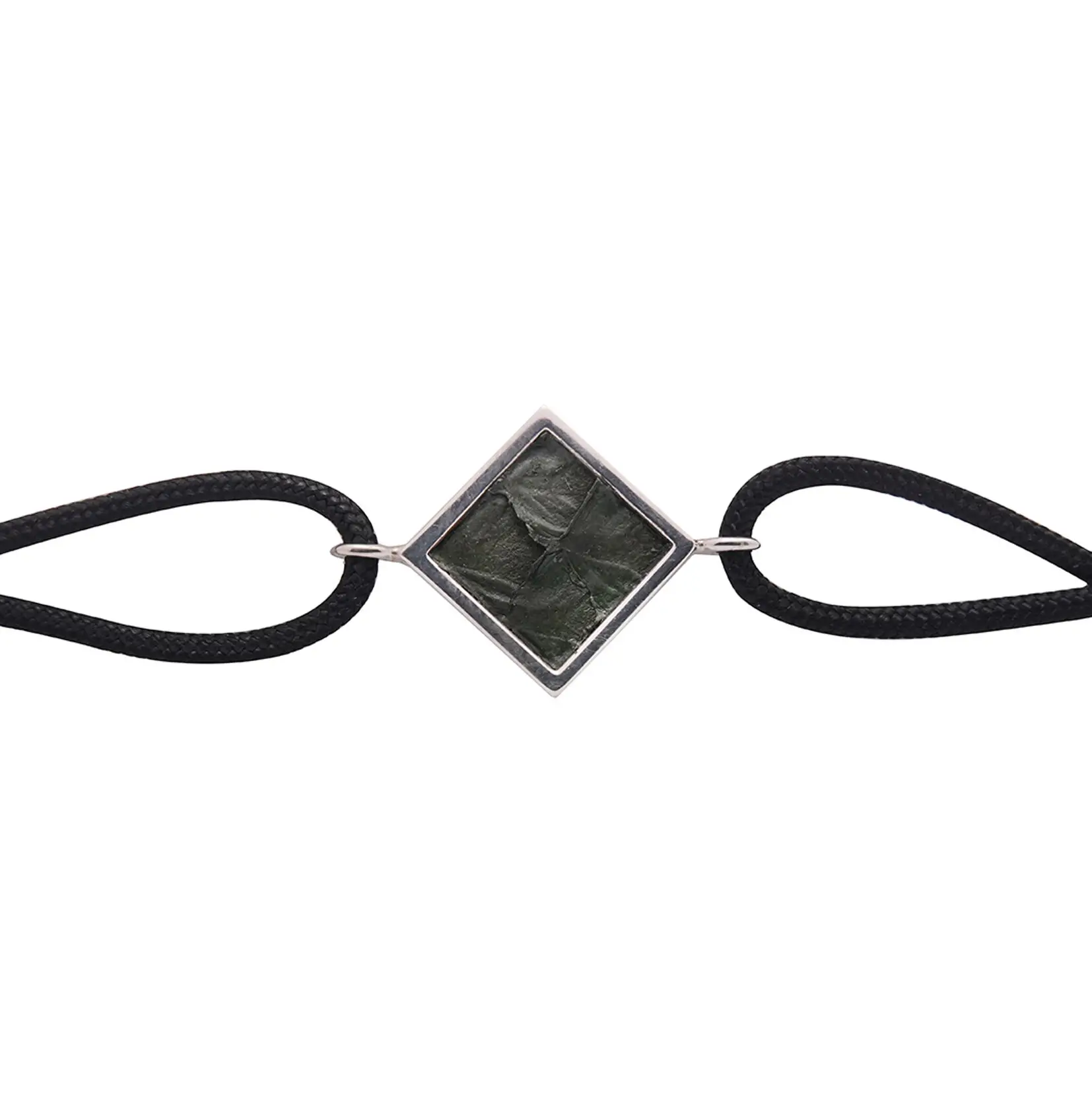 Bracelet en argent bordeaux cordon noir