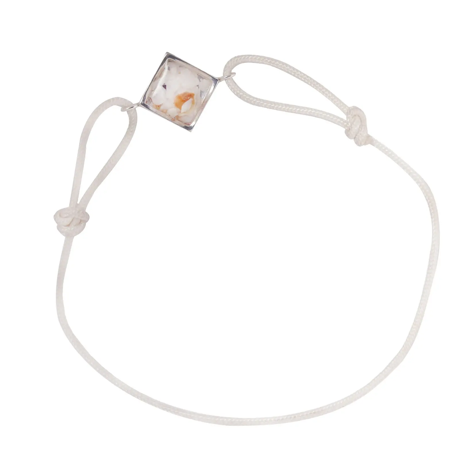 Bracelet en argent de luxe joaillerie bordeaux cordon blanc résine huître