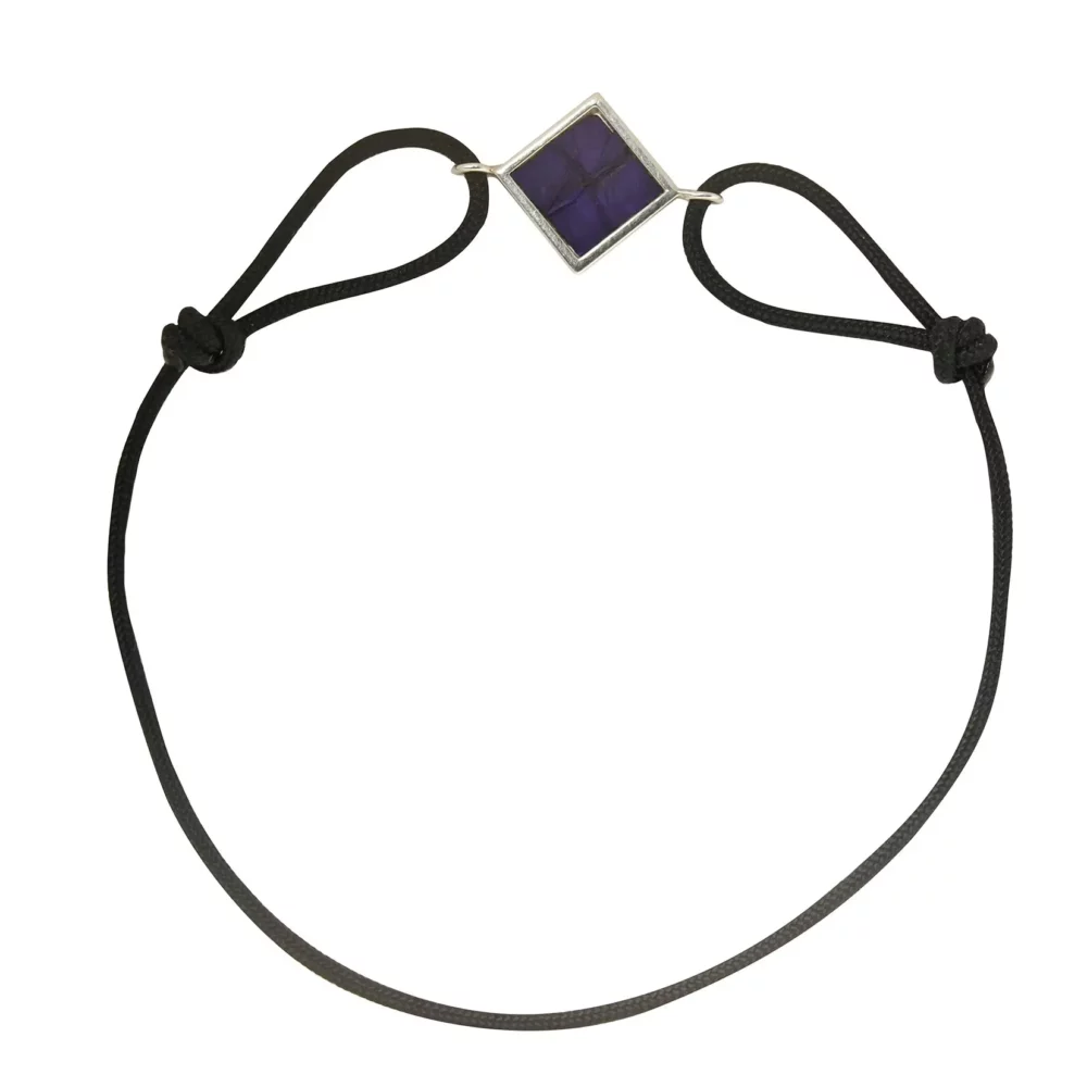 Bracelet en argent de luxe joaillerie bordeaux cordon noir bleu klein