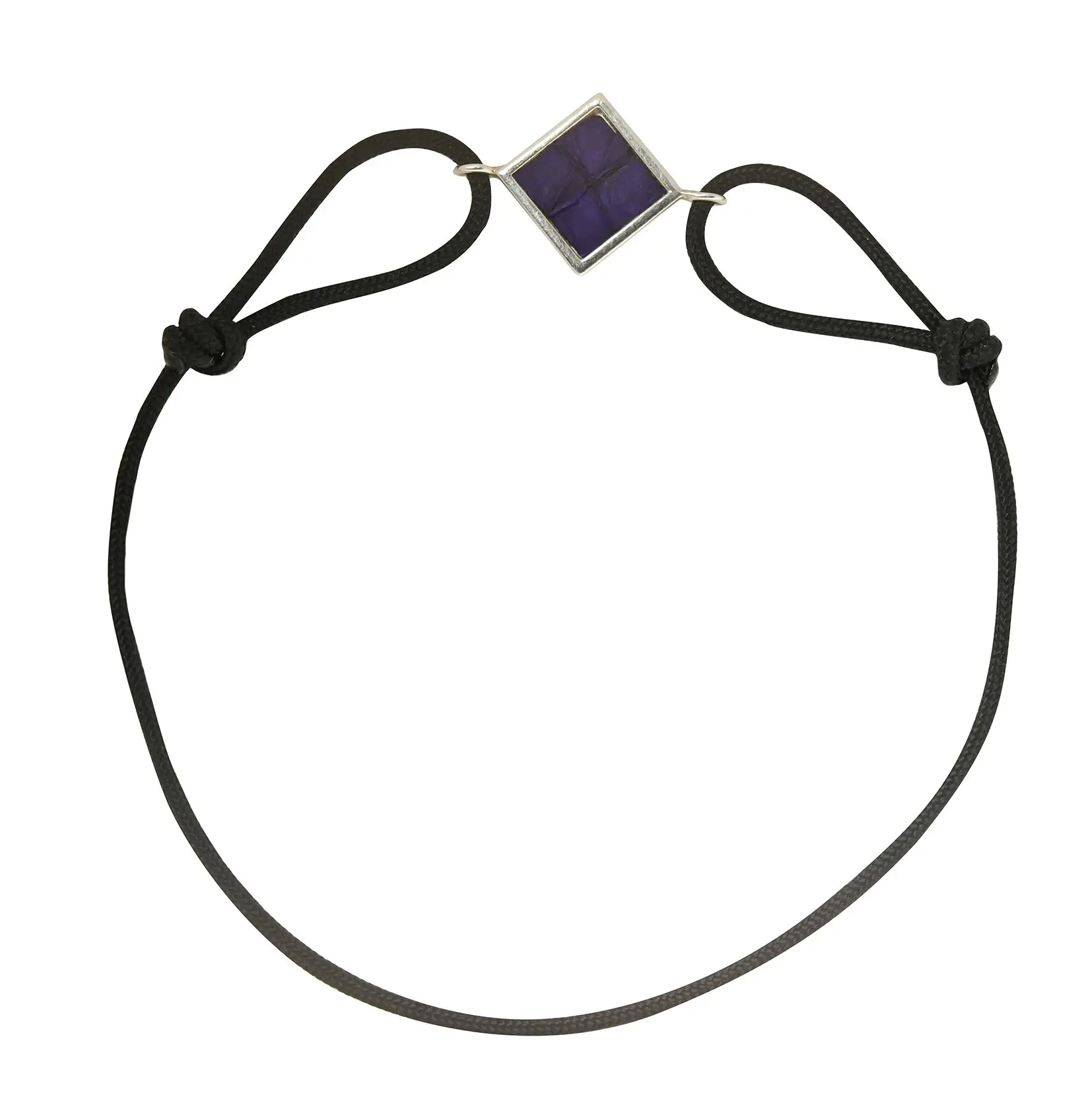 Bracelet en argent de luxe joaillerie bordeaux cordon noir bleu klein