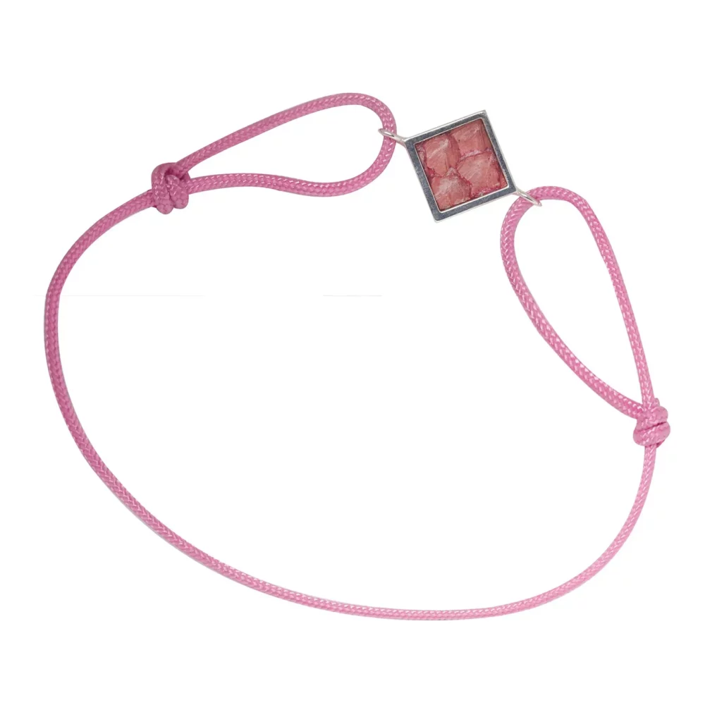 Bracelet en argent de luxe joaillerie bordeaux cordon rose