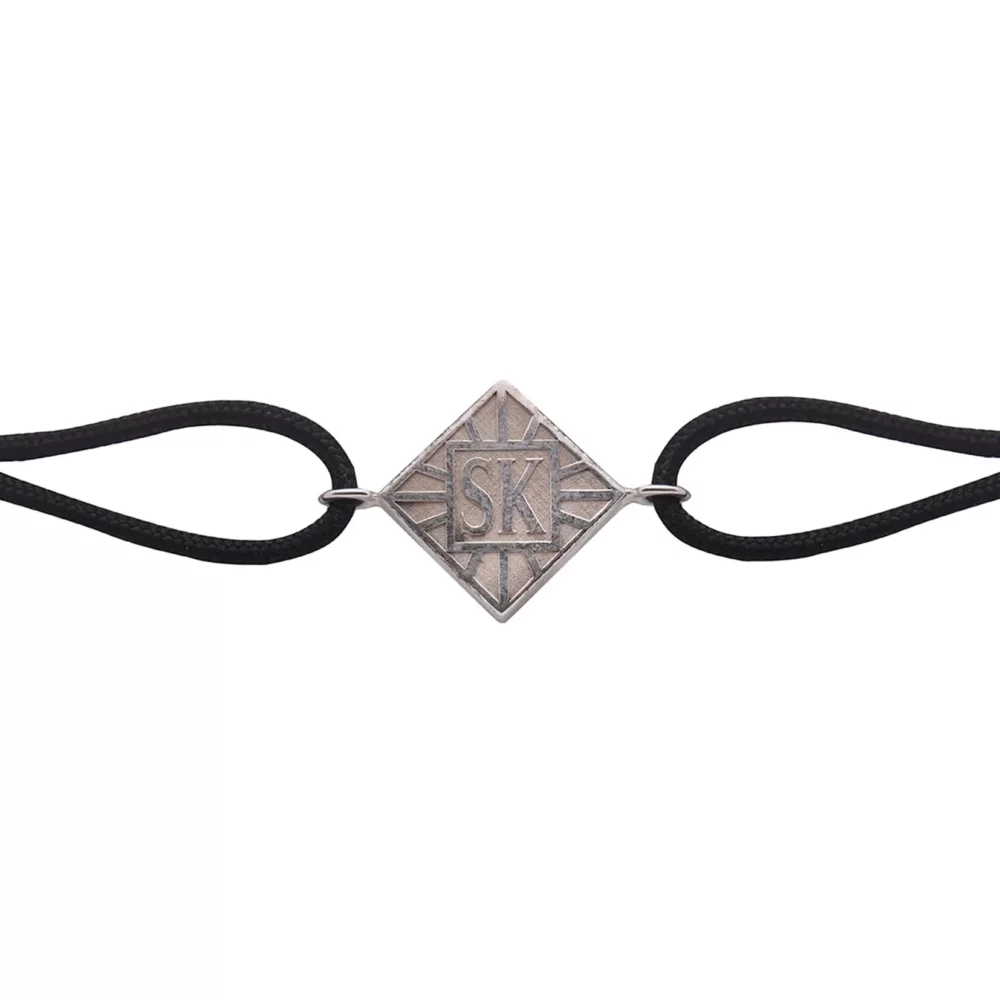 Bracelet en argent joaillerie bordeaux cordon noir bleu klein