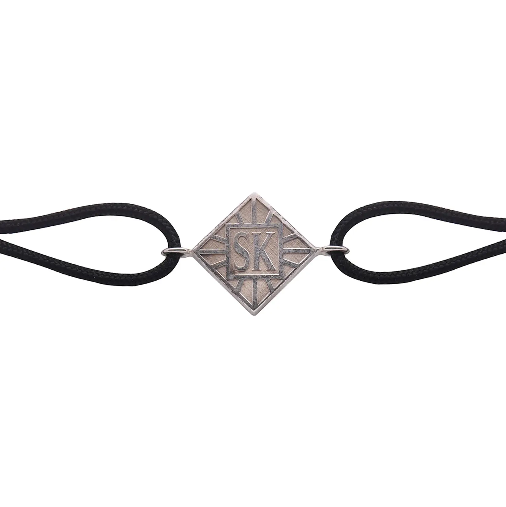 Bracelet en argent joaillerie bordeaux cordon noir bleu klein