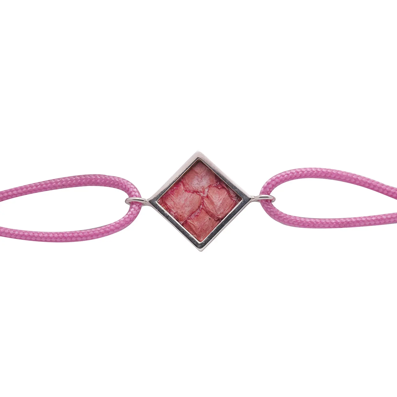 Bracelet en argent joaillerie bordeaux cordon rose