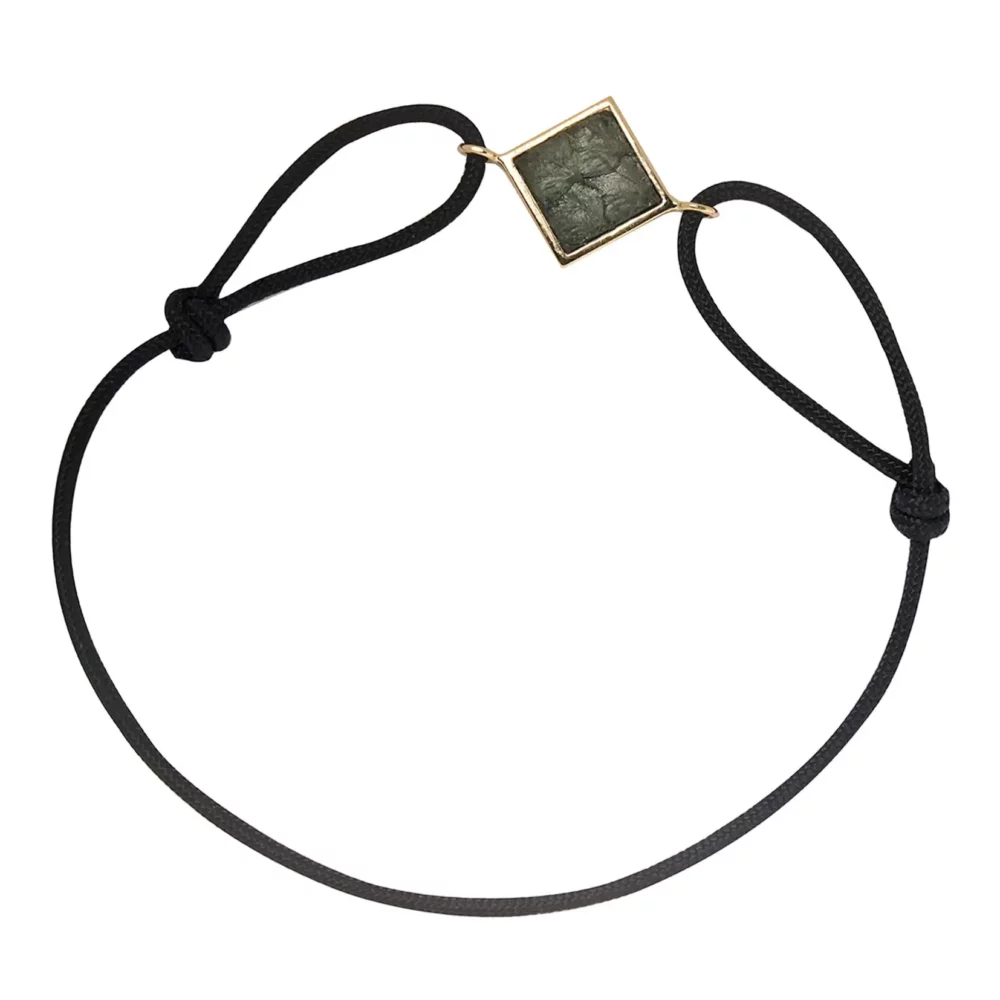 Bracelet en or bijouterie bordeaux Or cordon noir vert