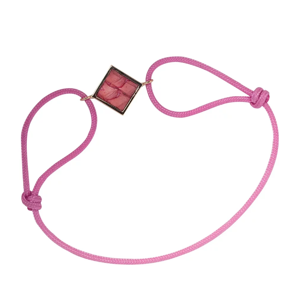 Bracelet en or bijouterie bordeaux cordon rose
