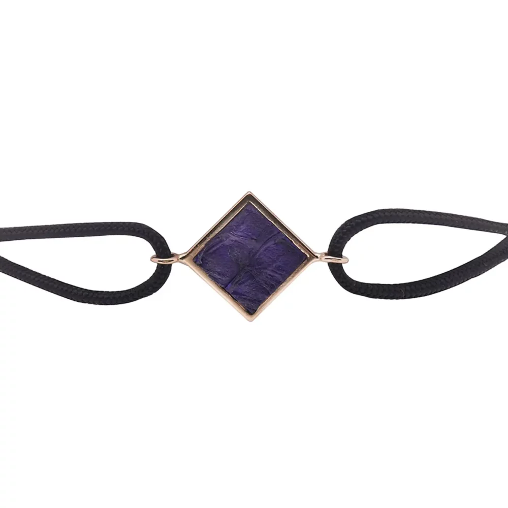 Bracelet en or cordon noir bleu klein