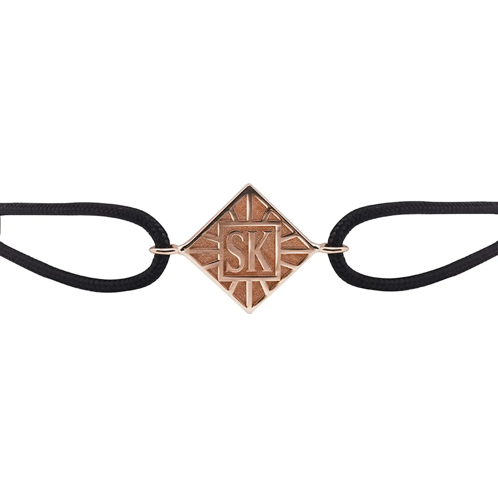 Bracelet en or cordon noir