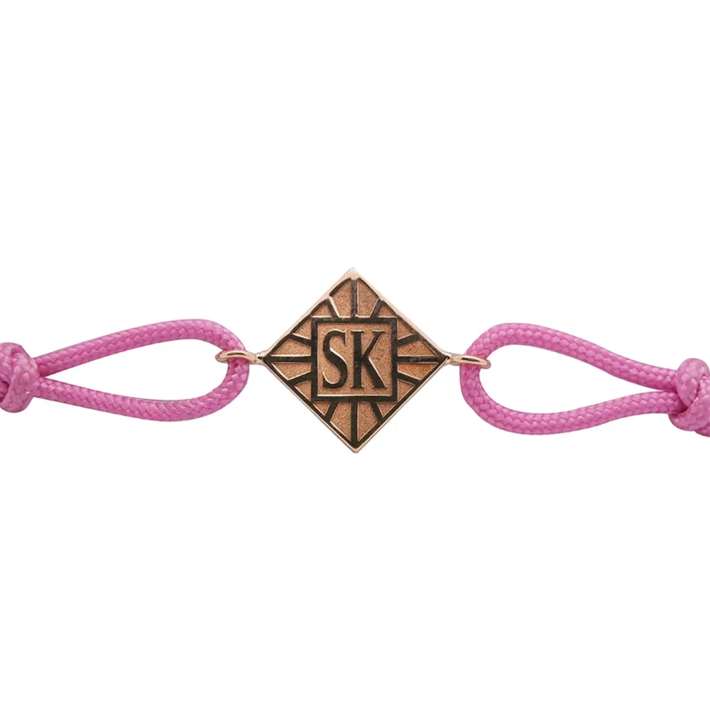 Bracelet en or cordon rose face _jpg