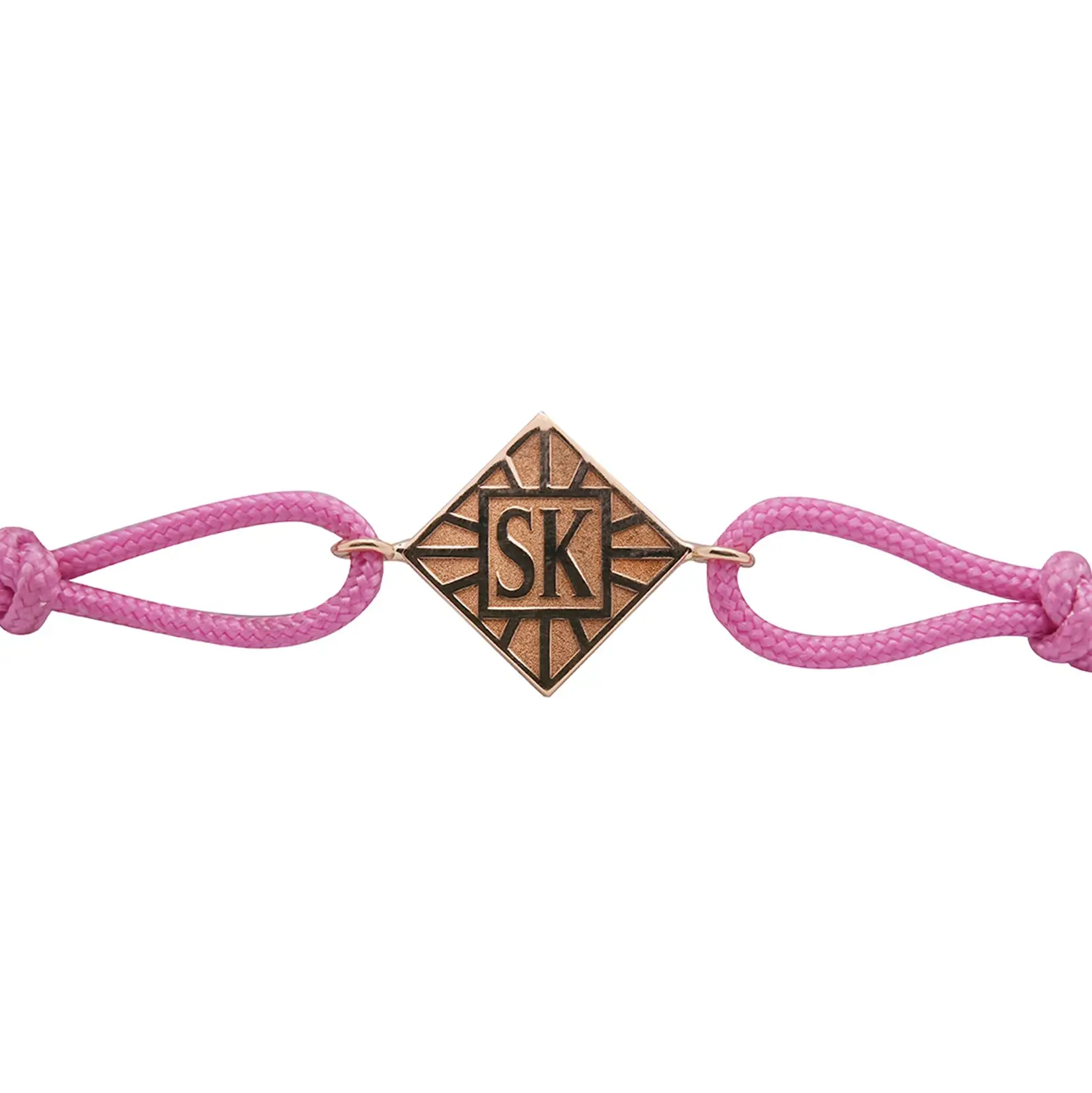 Bracelet en or cordon rose face _jpg