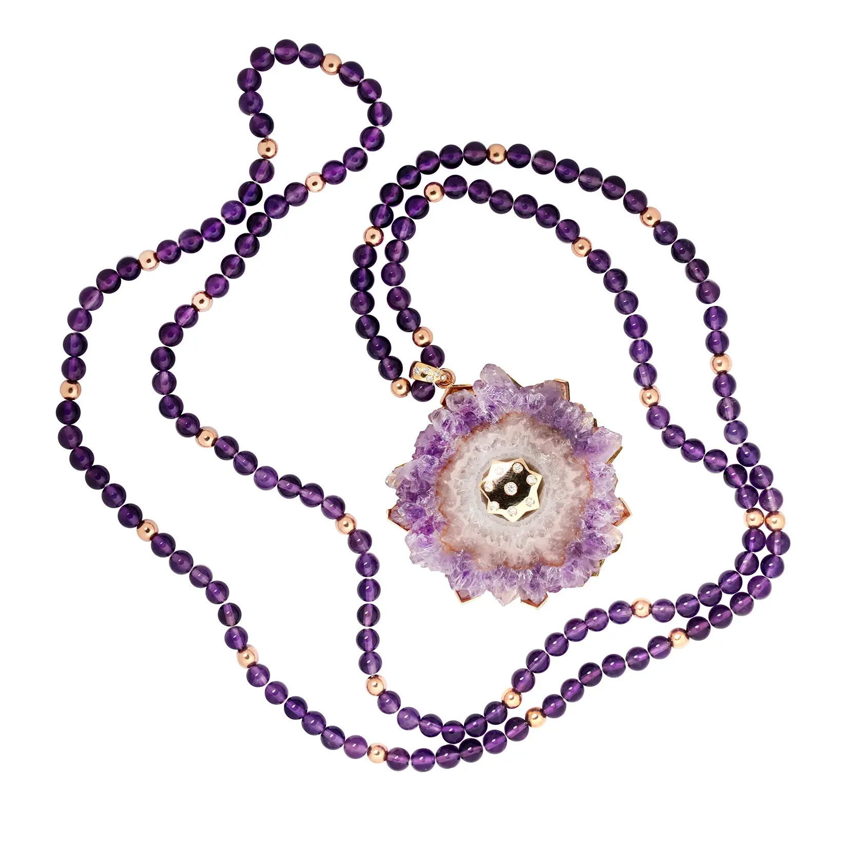 Sautoir en or rose joaillerie de luxe bordeaux