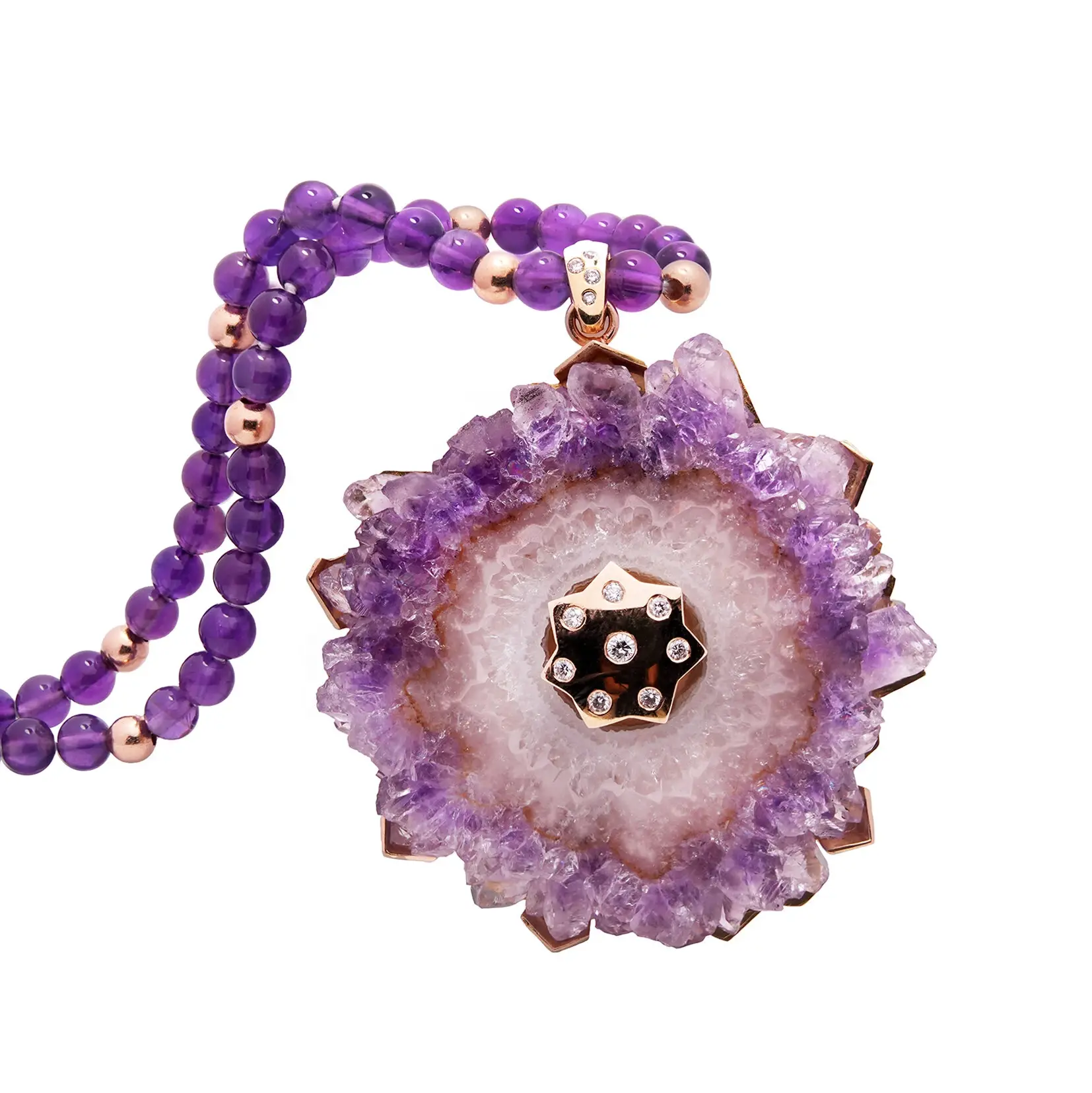 Sautoir en or rose l'etoile d'uruguay